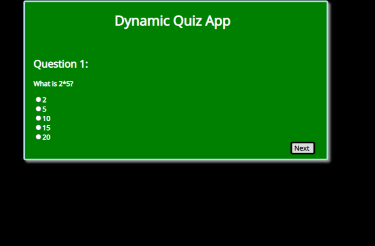 Simple Dynamic Quiz App In JavaScript Free Source Code | SourceCodester